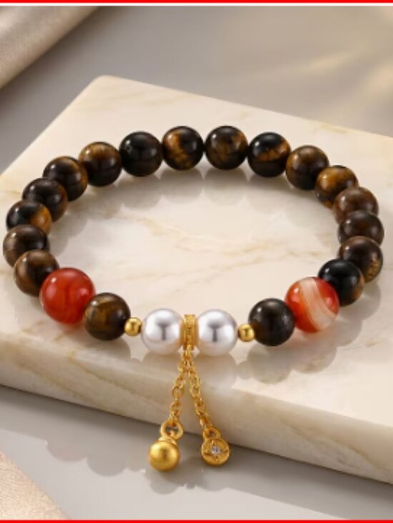 Jewelry - Multi Gemstones Beaded Bracelet in Goldtone